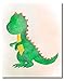 Dinosaur Watercolor Prints - Set of 6 (8 inches x 10 inches) Photos - Cute Kids Boys Girls Bedroom Wall Art