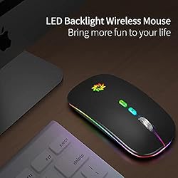 LED Wireless Mouse Rechargeable Slim Silent Mouse