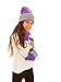 S.W.A.K Girls Knit Hat, Scarf And Gloves Set - Purple/Yellow Combo