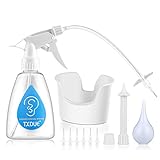 Ear Wax Removal Tool with FDA Certificate, TXDUE Ear Wax Removal Kit Including Ear Washer Bottle, Extra Hard Nozzles, Ear Basin, Bulb Syringe, Thread Cap, 6 Soft Disposable Tips