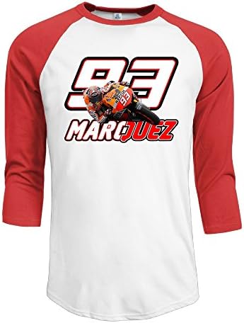 IYaYa MotoGP Marquez 93 Men's 3/4 Sleeve Raglan Baseball Shirt Red