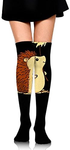 Women's Knee High Compression Thigh High Socks Hedgehog Cartoon For Running Sport Long Stockings