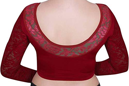 aaradhya enterprises women's cotton readymade saree blouse (maroon)