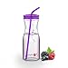 Simple HH Tritan BPA-Free Water Bottle with Straw 33oz Dishwasher-Safe Drinking Tumbler | Extra Wide Mouth w/Easy Twist Lid (Violet)