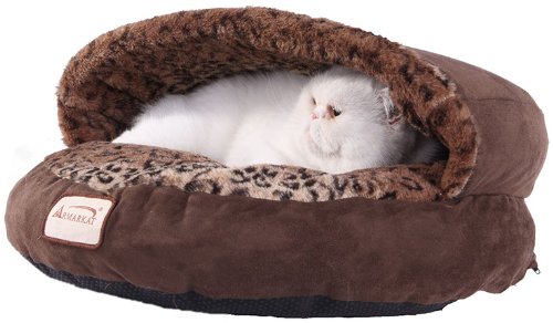Armarkat Cat Bed, Mocha and Leopard