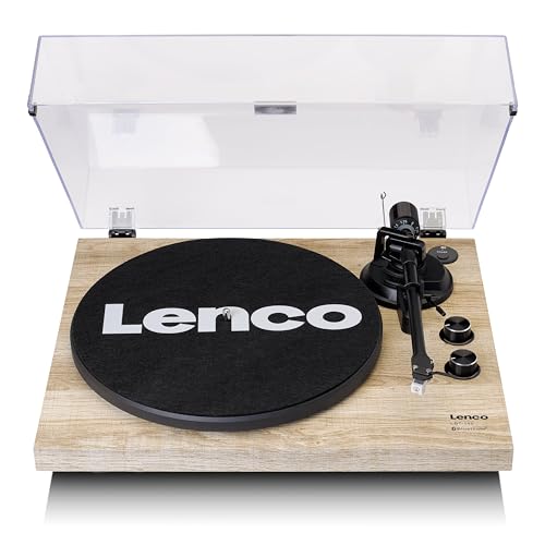 Bluetooth Lenco LBT-188 Vinyle, Platine Vinyle, Tourne Disque, Lecteur Vinyle - Bluetooth - Entraînement par Courroie - 2 Vitesses 33 & 45 RPM - Anti-Skating - Numériser Vinyle en MP3 - Marron Foncé