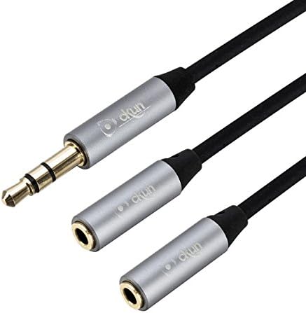 Okun Audio Splitter 3.5mm Male to 2 x 3.5mm Female Stereo Auxiliary Headphone Splitter for Headphones,Speakers, Smartphones or Tablets