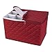 Richards Homewares China Storage Chest, for Stemware Upto 12-Glass, Quilted Canvas-Crimson