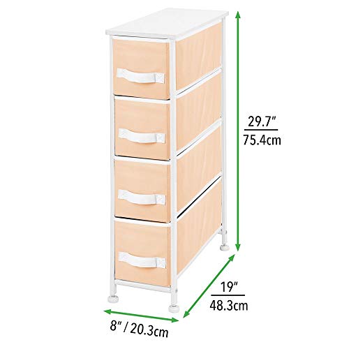 mDesign Narrow Vertical Dresser Storage Tower Sturdy Metal Frame