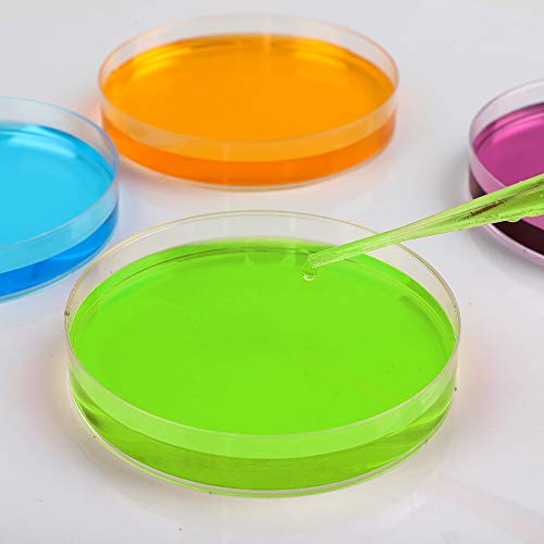 DEPEPE 30pcs Plastic Petri Dish Set with Lids (20pcs 100mm/10pcs 90mm) with 20pcs 3ml Plastic Transfer Pipettes, for School Science Fair Project and Party