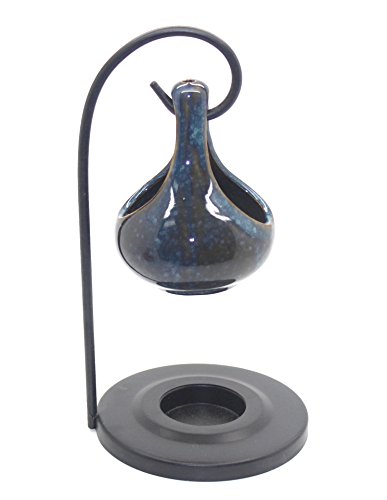 govinda Blue Porcelain Tear Drop Oil Warmer Candle Holder