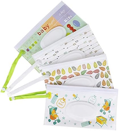 Qotone Baby Wipe Holders for Baby Wipes, Wipes Dispenser Pouch Refillable, Reusable Wet Wipes Case Pouch Travel Office Home Use