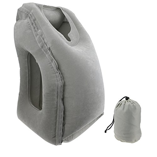 GikPal Inflatable Travel Pillow, Portable and Ergonomic Head Neck Rest Pillow Fast Inflating Nap Traveling Pillow for Airplanes, Cars, Buses, Trains, Office Napping, Camping (Grey) GikPal Inflatable Travel Pillow, Portable and Ergonomic Head Neck Rest Pillow Fast Inflating Nap Traveling Pillow for Airplanes, Cars, Buses, Trains, Office Napping, Camping (Grey)