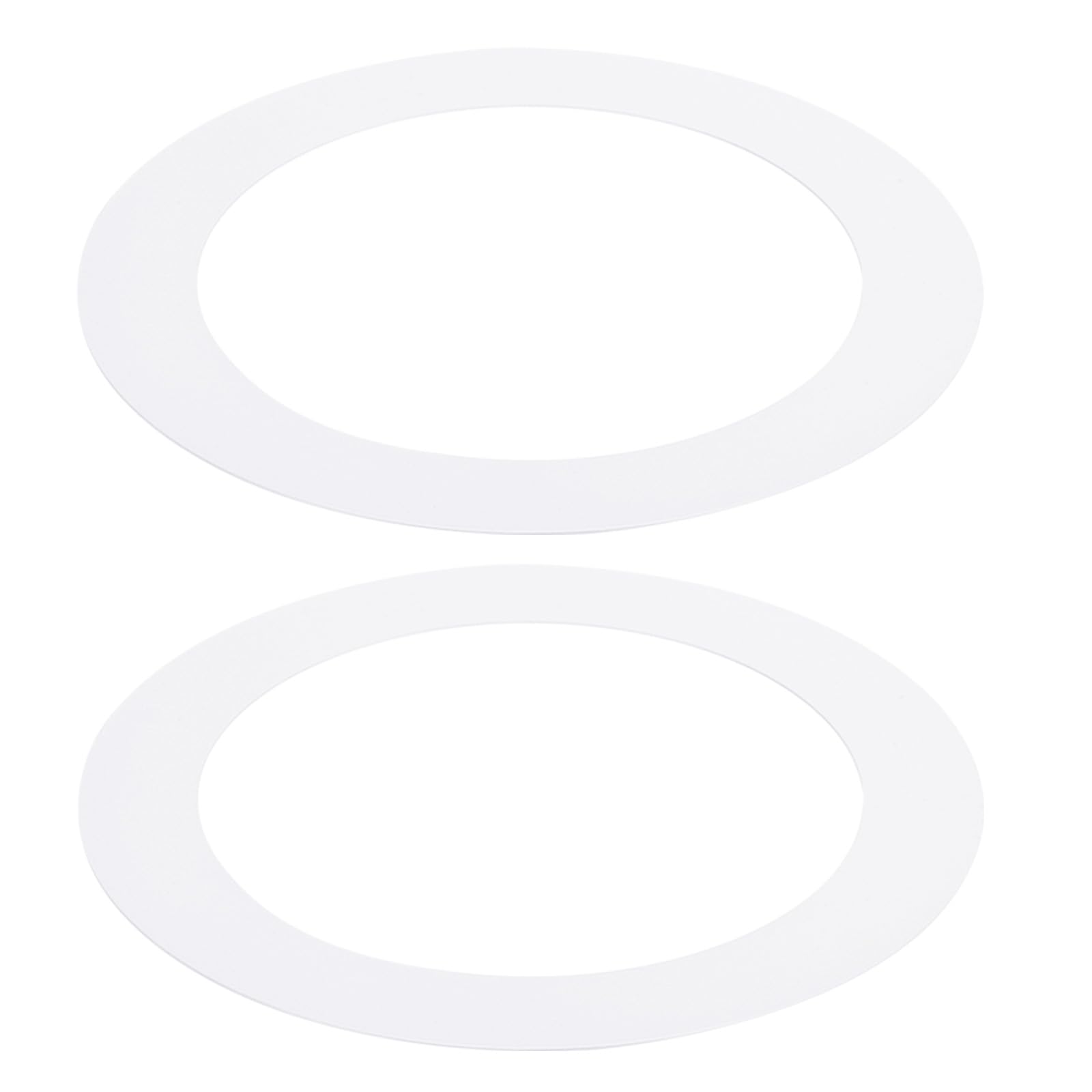 PATIKIL 8.27" ID 10.43" OD Goof Rings for Recessed Light, 2 Pack Matte White Goof Metal Trim Ring Lighting Fixture for Ceiling Wall Recessed Can Downlights — image 1