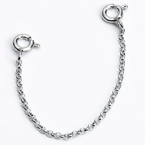 AZAGGI925 Sterling Silver 1.5"-3" Bracelet/Necklace Safety Chain (1mm)