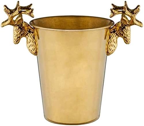 Hcchzr 激安 アイスバケツステンレス鋼ステンレス鋼氷のバケツ パーティーバーベキューピクニックに絶縁ダブルウォールアイスワインコンテナ飲料バケツレトロなキャリーハンドル Color Gold 17cm Size 21
