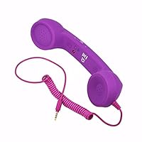 Awakingdemi Retro Radiation Proof Phone Handset 3.5 MM Socket (Purple)