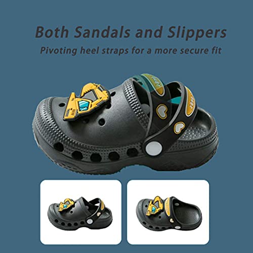 Kids Clogs for Boys Girls Non-Slip Cute Garden Shoes Children Lightweight Beach Pool Shower Slippers Sandals Mules Grey 180