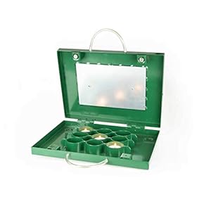 EURO HUNT Theelichtverwarmer, voet- en kanselverwarmer, verwarming, groen, ca. 30 cm x 28 cm x 5 cm