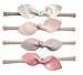 California Tot Rabbit Ears Faux Leather Bow–Stretch Headbands for Baby Toddler Girls, Set of 4 (Boutique Set)