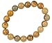 Viable Harvest 10mm Natural Stone Beaded Bracelet, Jasper Round with Reinforced Stretch Fit (Picture Stone)