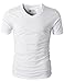 H2H Mens Casual Slim Fit Short Sleeve V-neck T-Shirt Of Various Colors