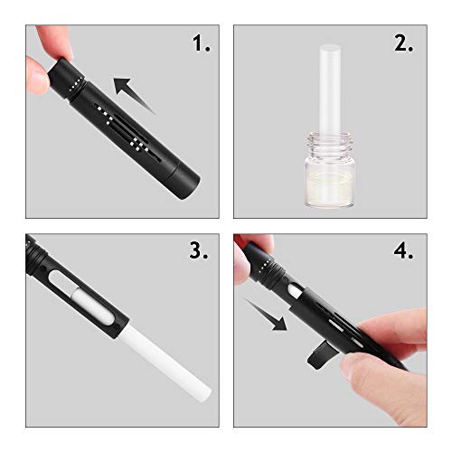 Custom Car Vent Clip Cylindrical Essential Oil Car Diffuser Vent Clip Aircraft-grade Aluminum Vehicle Air Vent Clip with 12 Refill Sticks Black & Silver