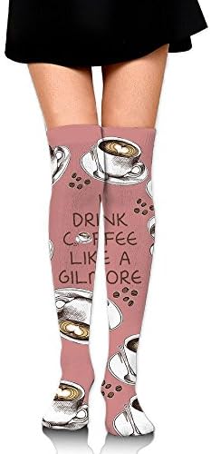 I CRINK COFFEE LIKE A GILMORE Womens Athletic Casual Socks Novelty Socks Leg Warmers Thigh High Knee High Socks