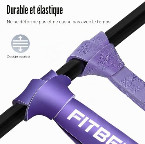 Bande de Résistance avec Ancrage de Porte et Coussinets de Poignée,5 Niveaux de Force(5 Bandes Incluse) pour Fitness, Calisthenics, Yoga, Pilates de Mobilité et d'Étirement