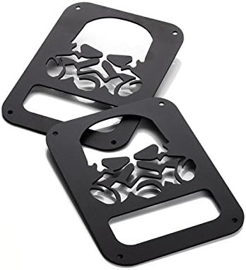 Aoxun Taillight Cover Stainless Steel Trim Guards Protector for Jeep Wrangler Sport X Sahara Unlimited Rubicon 2007-2015 (Skull)