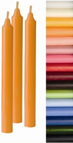 Solid-colored Marble Taper candles Apricot 20 x 200mm, 12 candles