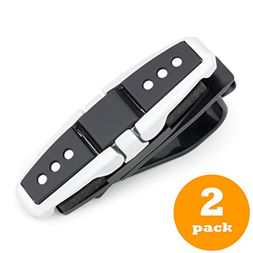 Car Sunglass Holders - Premium Visor Eyeglass Clips - Set of 2