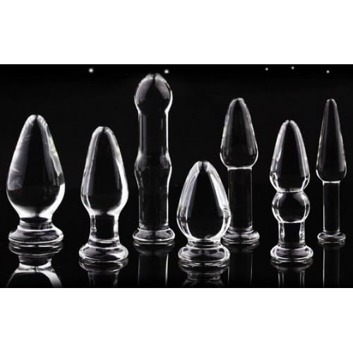 YIGO 7 Types Set New Top Unique Design Sex Toy Adult Products Crystal Glass Transparent Calabash Shaped Anal Butt... image