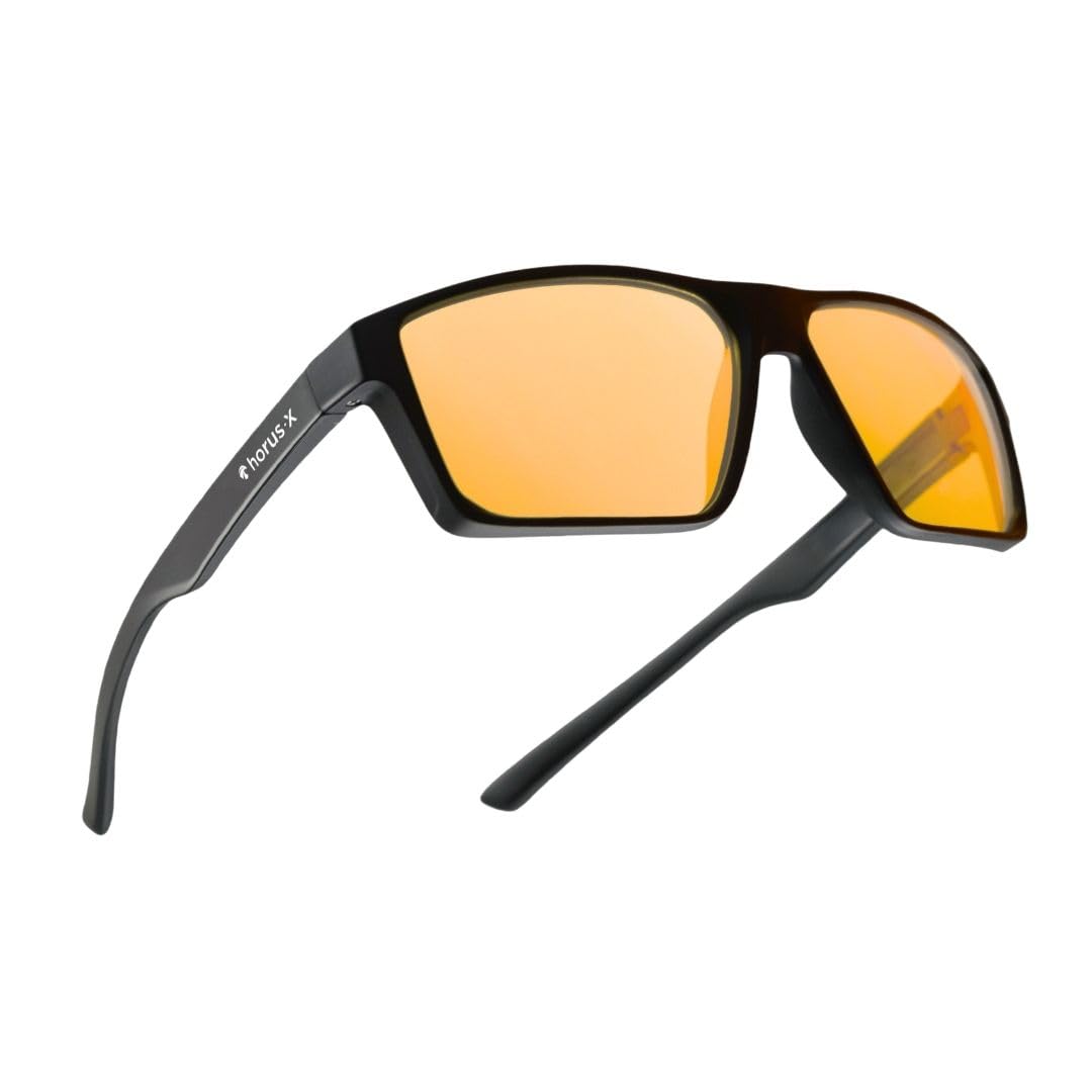 Horus X • Blue Light Glasses Men Women | Gaming Glasses for Screen Anti-Fatigue & Eye Migraine | Amber Lens
