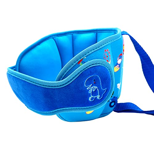 Letton Child Head Support for Car Seats - Adjustable Toddler Car Seat Head Holder Head Strap, Breathable Kids Headrest Neck Relief - A Comfortable Sleep Solution (Blue Dinosaur)