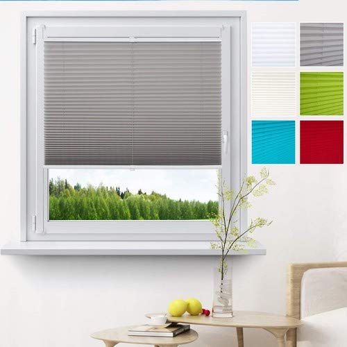 WOLTU #325, Plissee Rollo Klemmfix Ohne Bohren Oder Zum Bohren, Jalousie Faltrollo easyfix verspannt Blickdicht Matt, Sichtsc