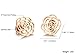 Inlaid Hollow Out Ear Stud Earrings Titanium Steel Rose Gold Tone For Women Doubtless Bay