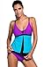 Chase Secret Womens Summer V Neck Top and Pantskirt Swimwear Set (XXL, Purple Blue)