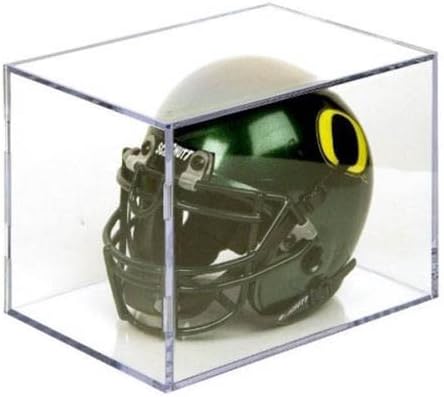 Mini Helmet Display Case- Fits All Models of Mini Football/Baseball/Racing Helmets, Goalie Masks, & More Sporting Equipment- Clear Holder for Your Collection 7"