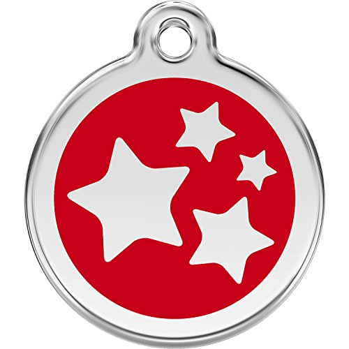 Red Dingo Personalized Stars Pet ID Dog Tag (Large Red)