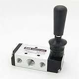 4H210-085 Way Pneumatic Air Hand Lever Operated Valve Solenoid Valve Port 1/4 Inches Manual Control Valves