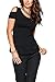 Dreamtravel Womens Summer Short Sleeve Shoulder-off Blouse T Shirt Casual Lace Tops, Black, X-Large