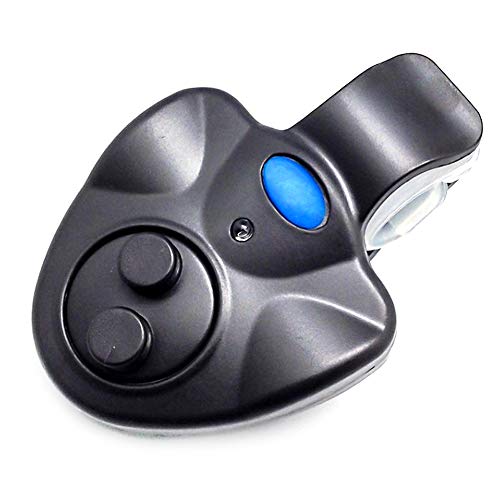 Fishing Bite Alarms LED Sound Fish Bite Indicators LED Light Fishing Rod Alarm Fish Finder Wireless Sound Alert Buzzer for Outdoor Fishing Black 1PC