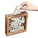 Wooden Vacation Fund Box, Travel Savings Piggy Bank for Adults, Adventure, Wedding, Honeymoon (7.1 x 1.8 in)