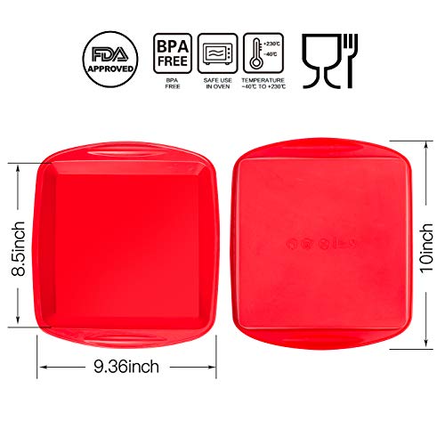 Aokinle Silicone Cake Pan-9 Inch Square,Non-Stick Cake Mold,Brownies Pan.BPA Free Brownies Pan,Hot Mitts,Trivet Mat