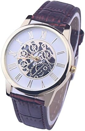 Toponly watches Men Watches,Toponly Men Retro Imitation Mechanical Belt Watch (FASHION Brown)
