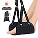 Travel Airplane Footrest Foot Hammock, Foot Rest Under Desk Protects The Leg from Swelling and Soreness, Airplane Travel Accessories with Portable Drawstring, Eye Mask and Earplugs (Black)