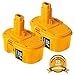 18V 3.0Ah Replace Battery for Dewalt DC9096 388683-12 651034-01 DE9039 DE9095 DE9096 DE9098 DW9096 DW9095 DW9098 (2 Pack)