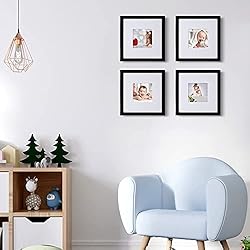KINLINK 8x8 Picture Frames Black, Square Photo