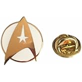 Classic Sci-Fi Trek Command White Gold Logo Enamel Finish Metal Pin